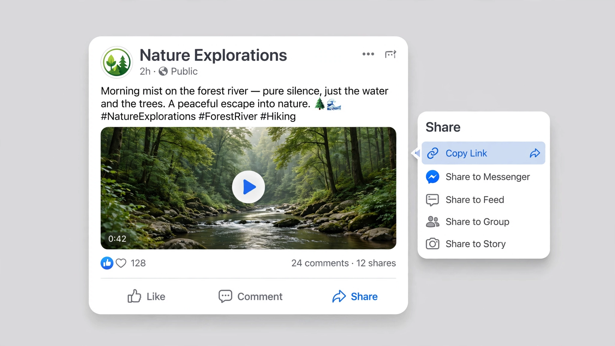 Copy a Facebook video or Reel link
