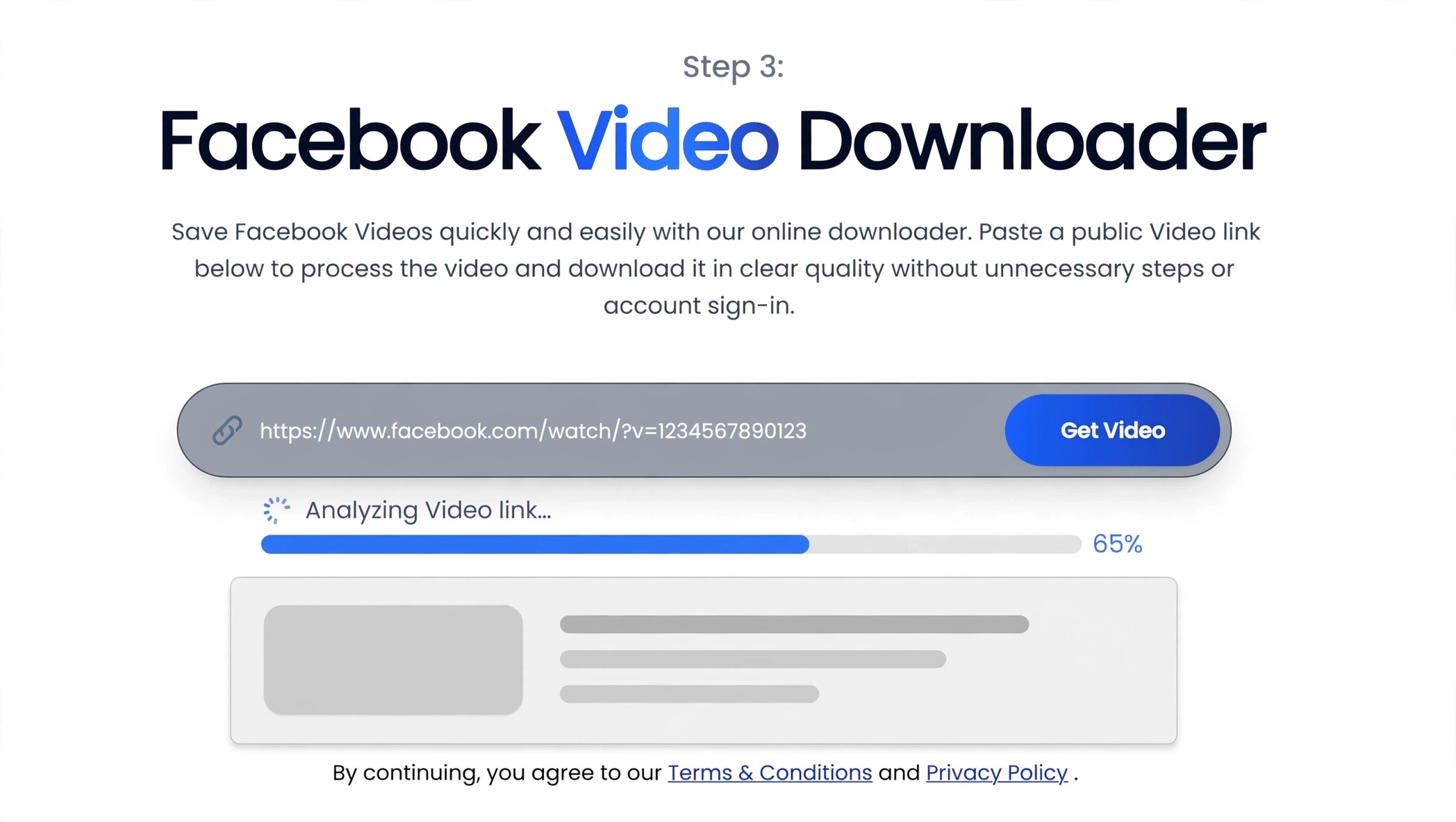 Paste Facebook video link into downloader