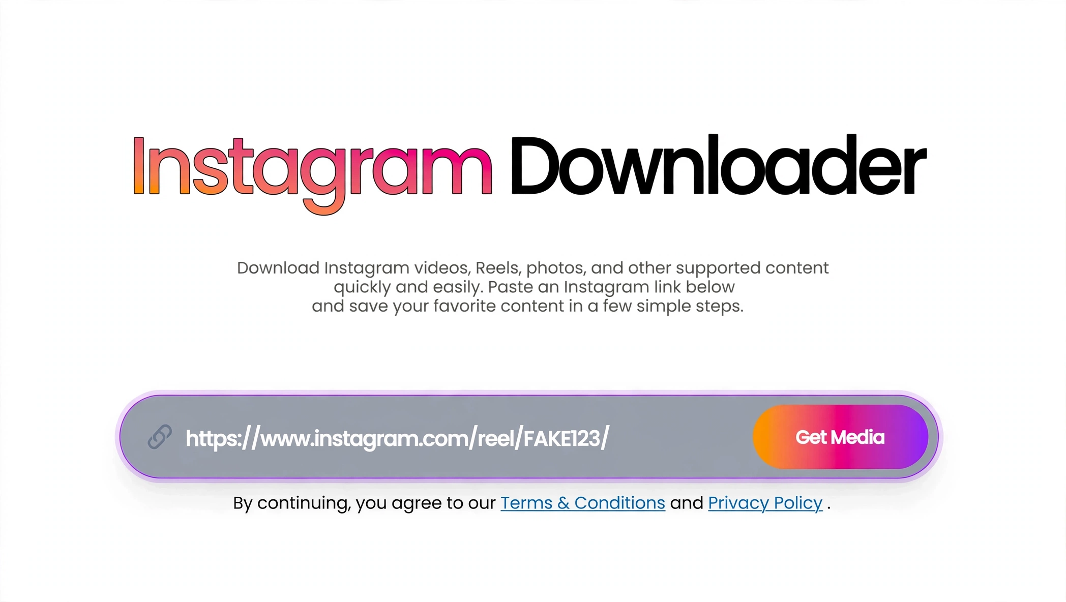 Paste Instagram link into downloader
