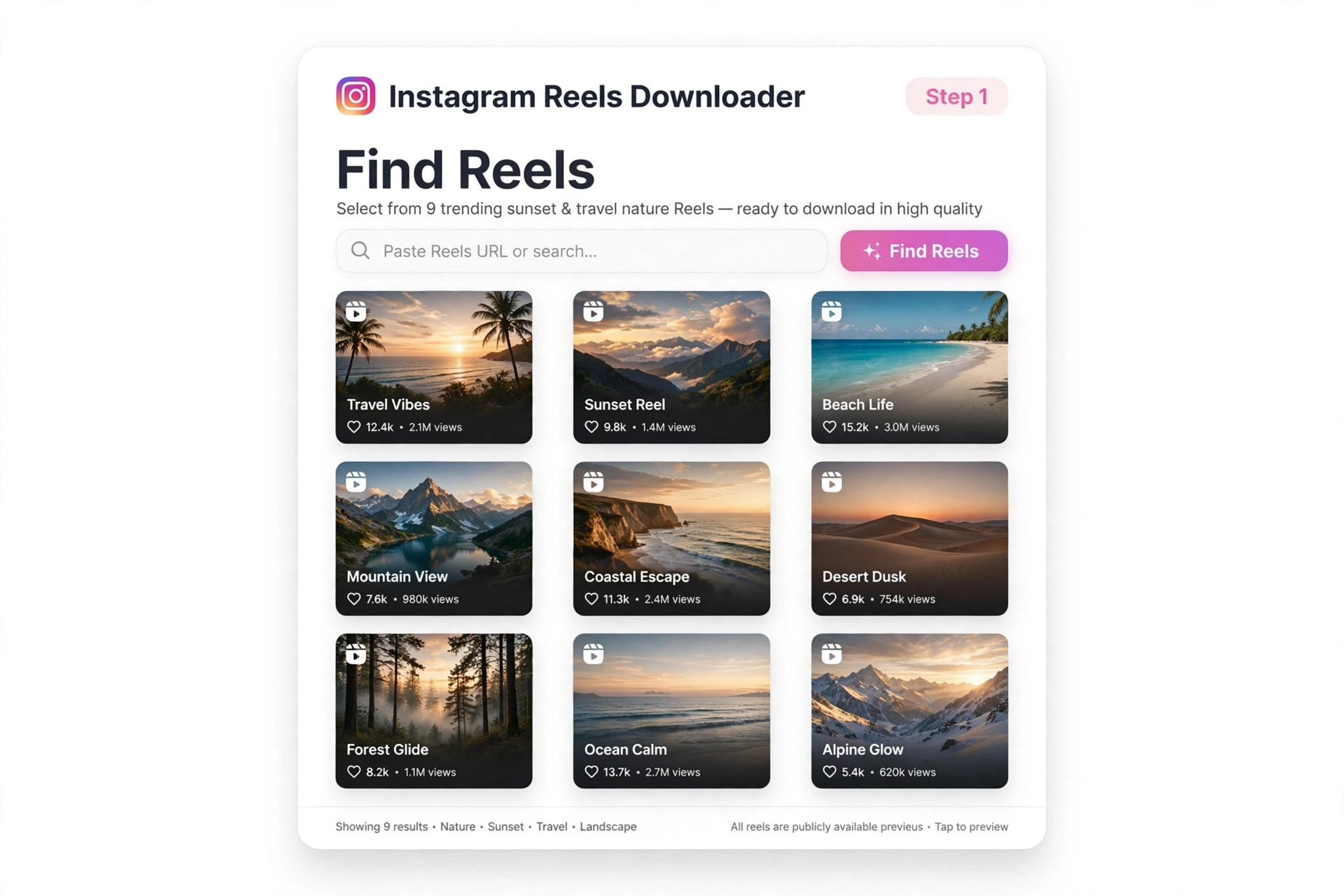 Find an Instagram Reel to download