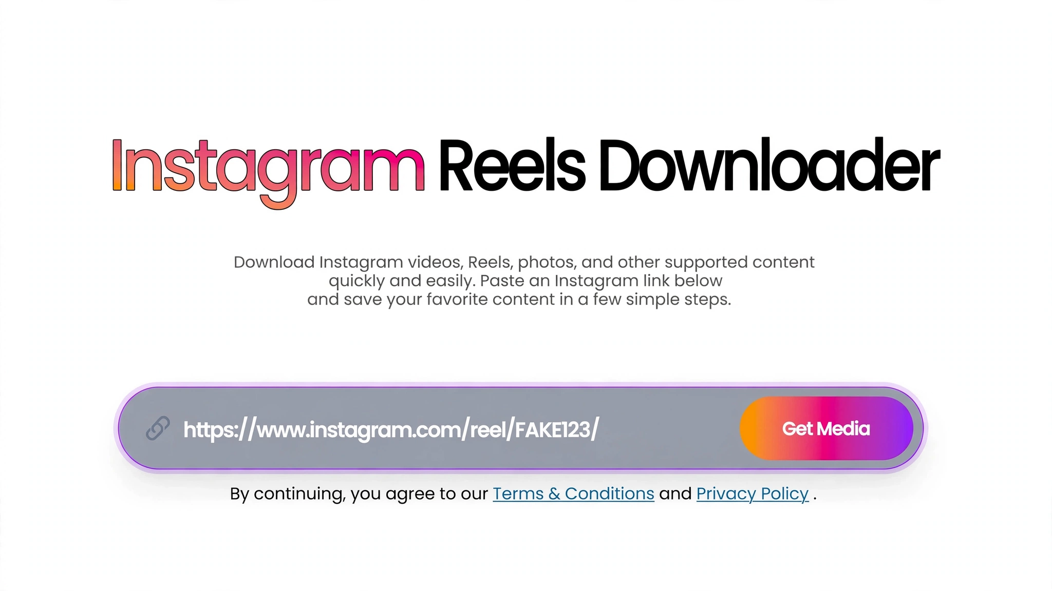 Paste an Instagram Reel link into the downloader