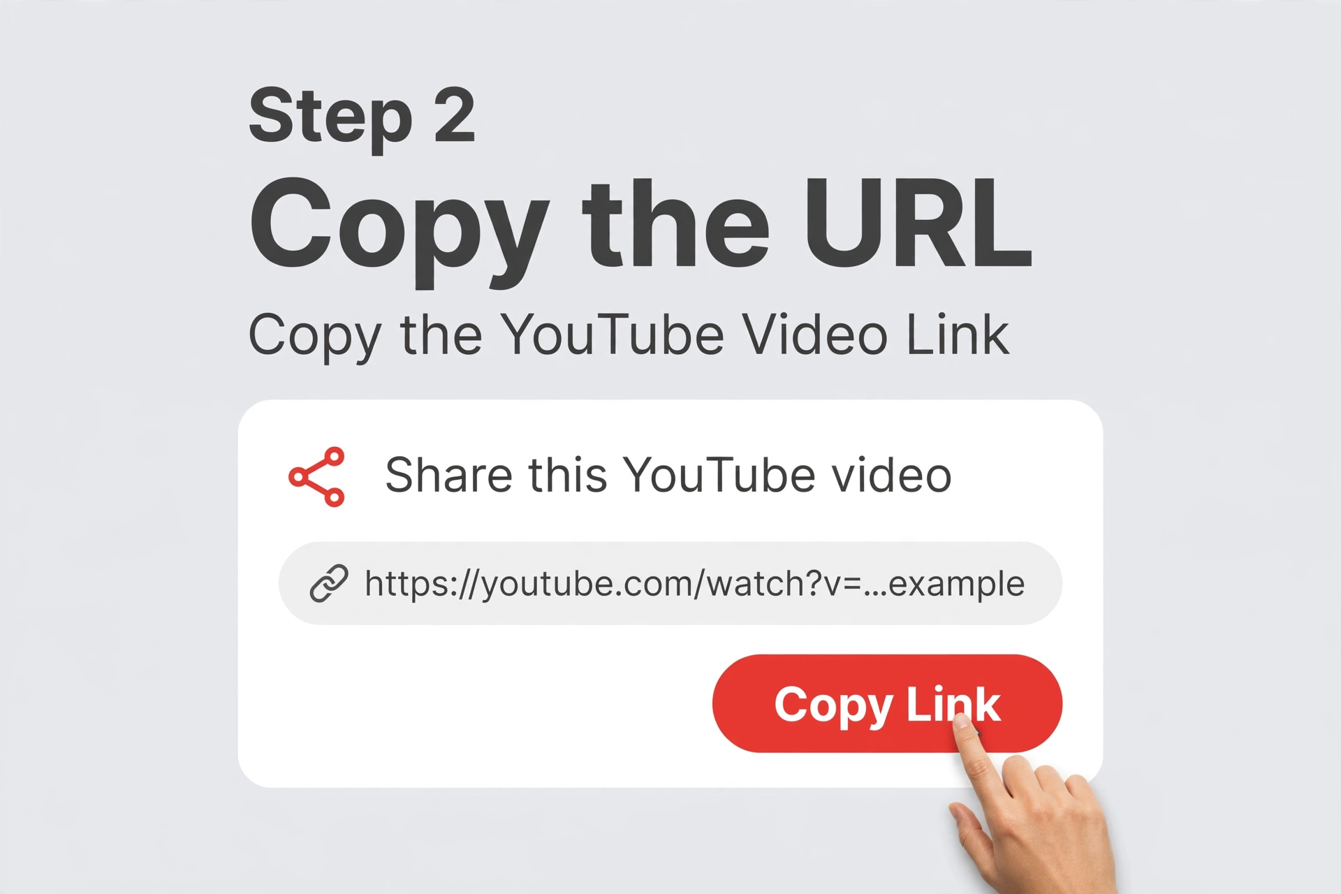 Copy a YouTube video link using the Share option