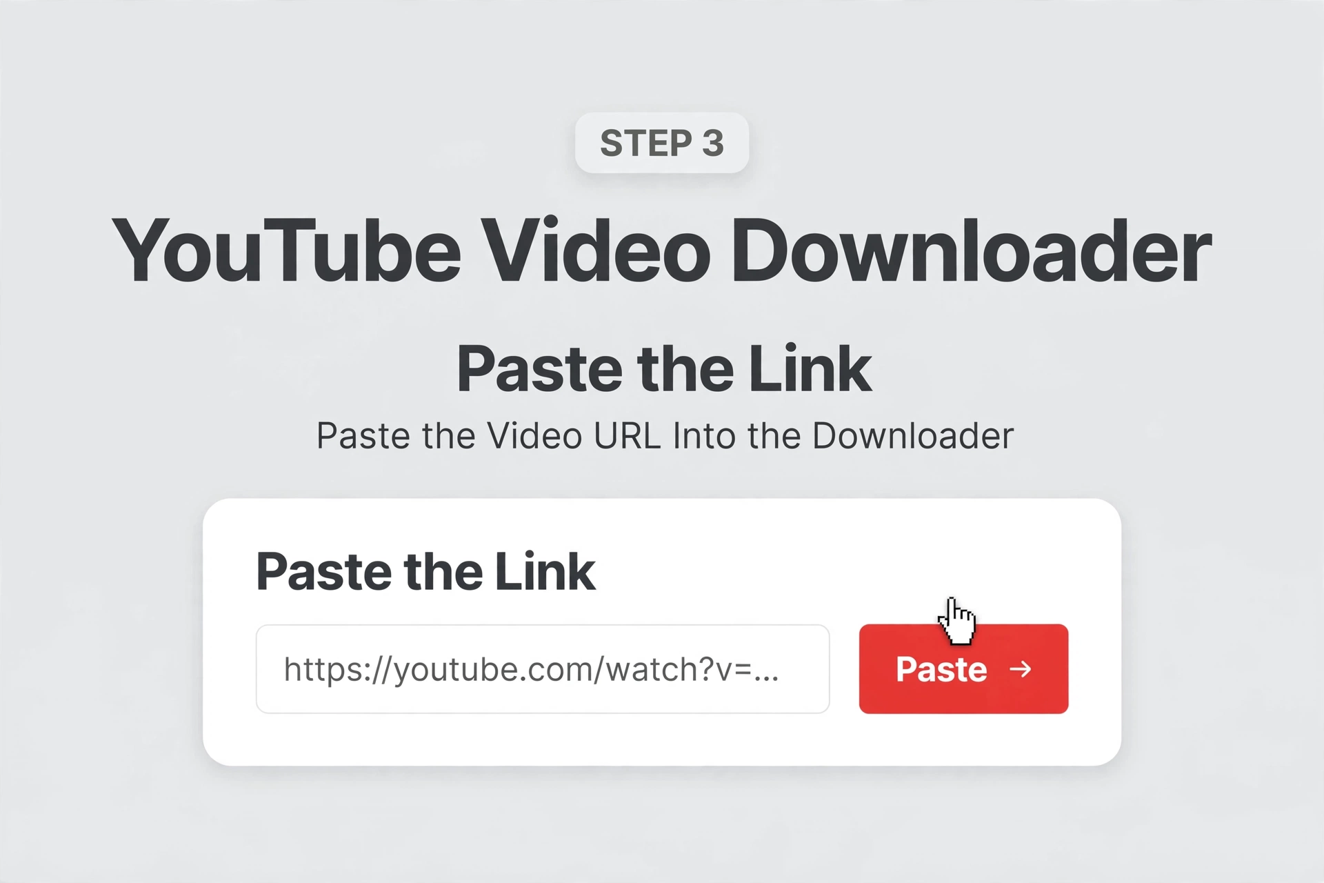 Paste a YouTube URL into the video downloader