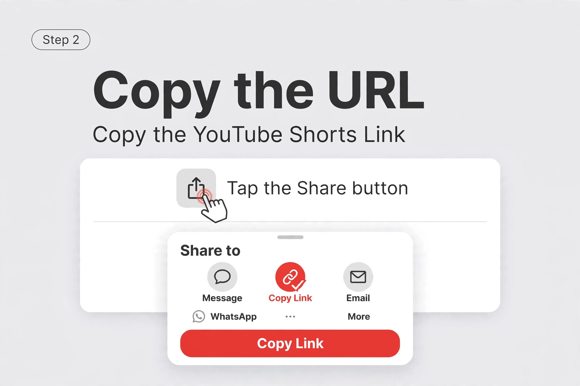 Copy the link of a YouTube Short